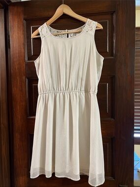 Sleeveless White Polka Dot Dress